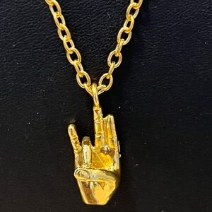 Sigma Gamma Rho Hand Sign Necklace Gold